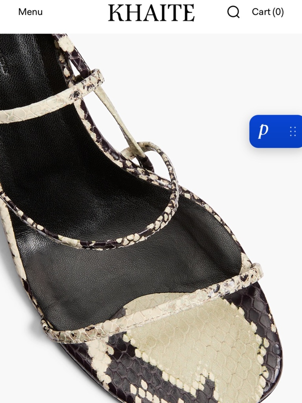 Khaite Loop Python-Embossed Leather Sandal - Picture 4 of 10